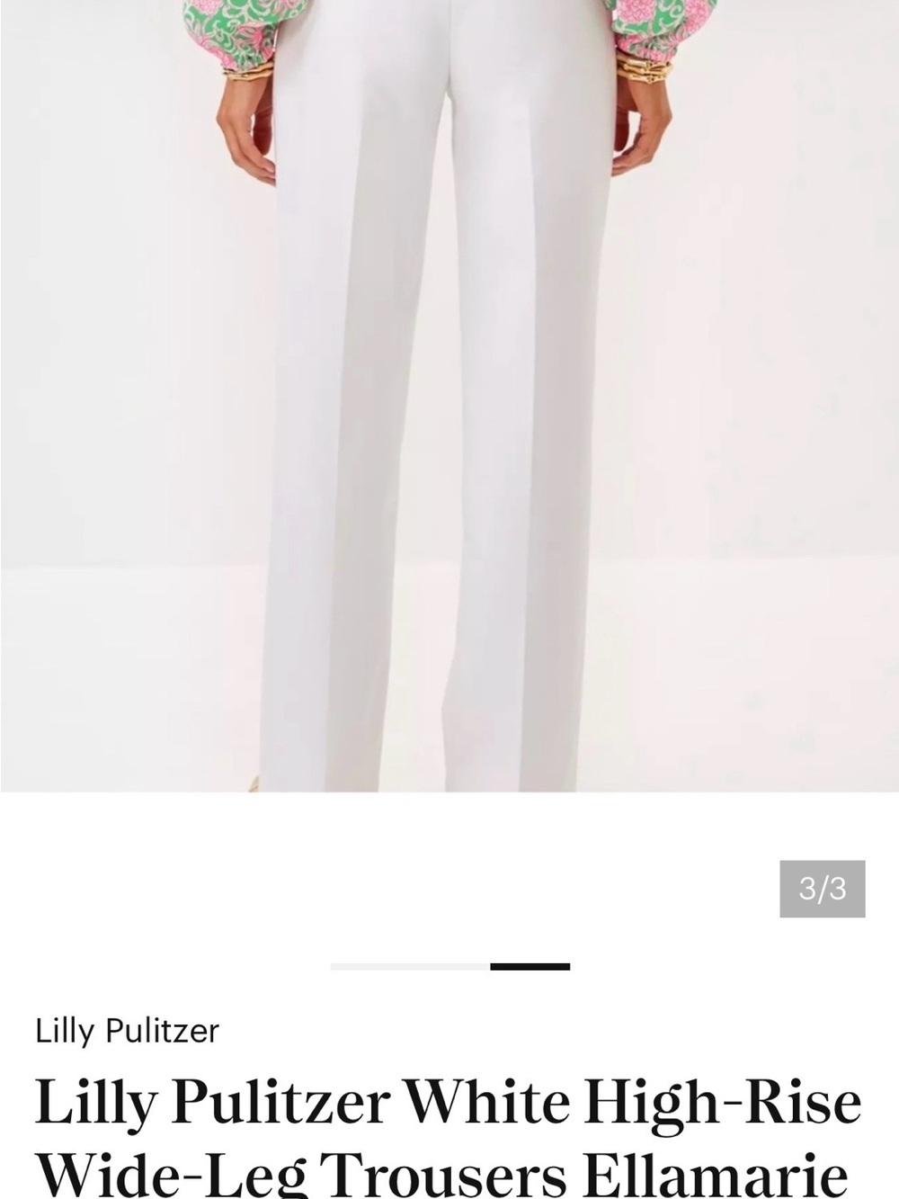 Lilly Pulitzer White High-Waist Wide-Leg Pants